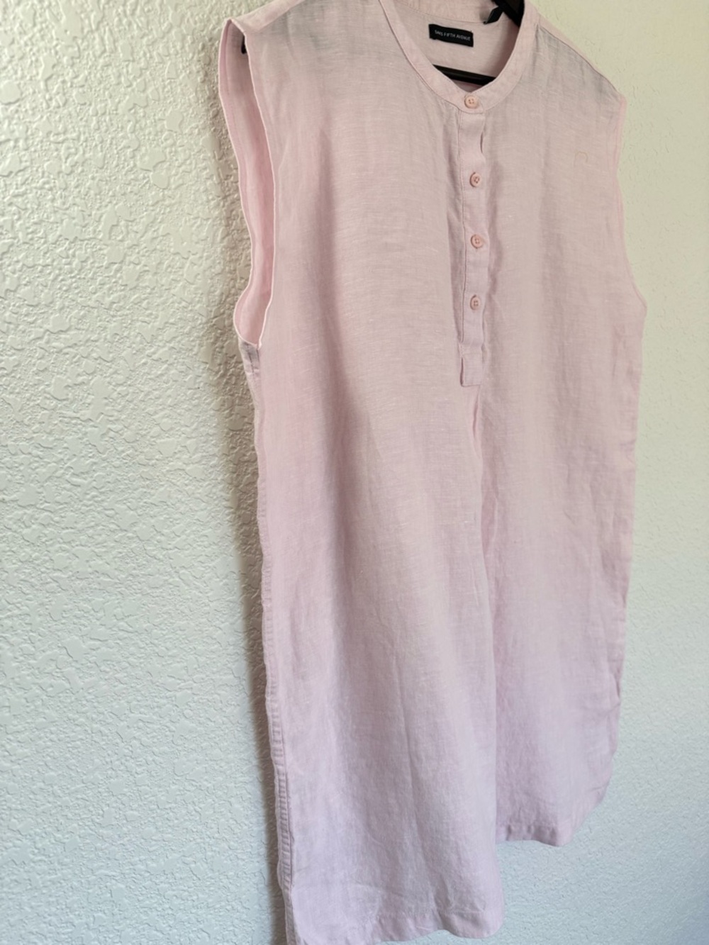 Saks Fifth Avenue Pink Linen Shift Dress | Resort Chic Summer | Size L - Picture 6 of 11